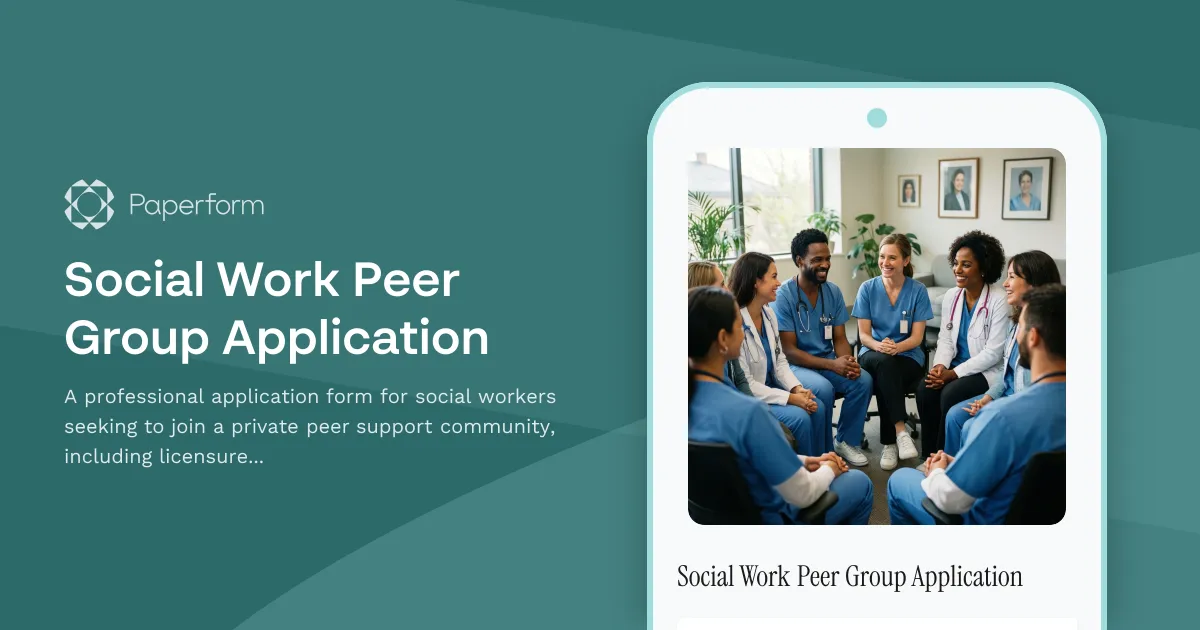 Social Work Peer Group Application
