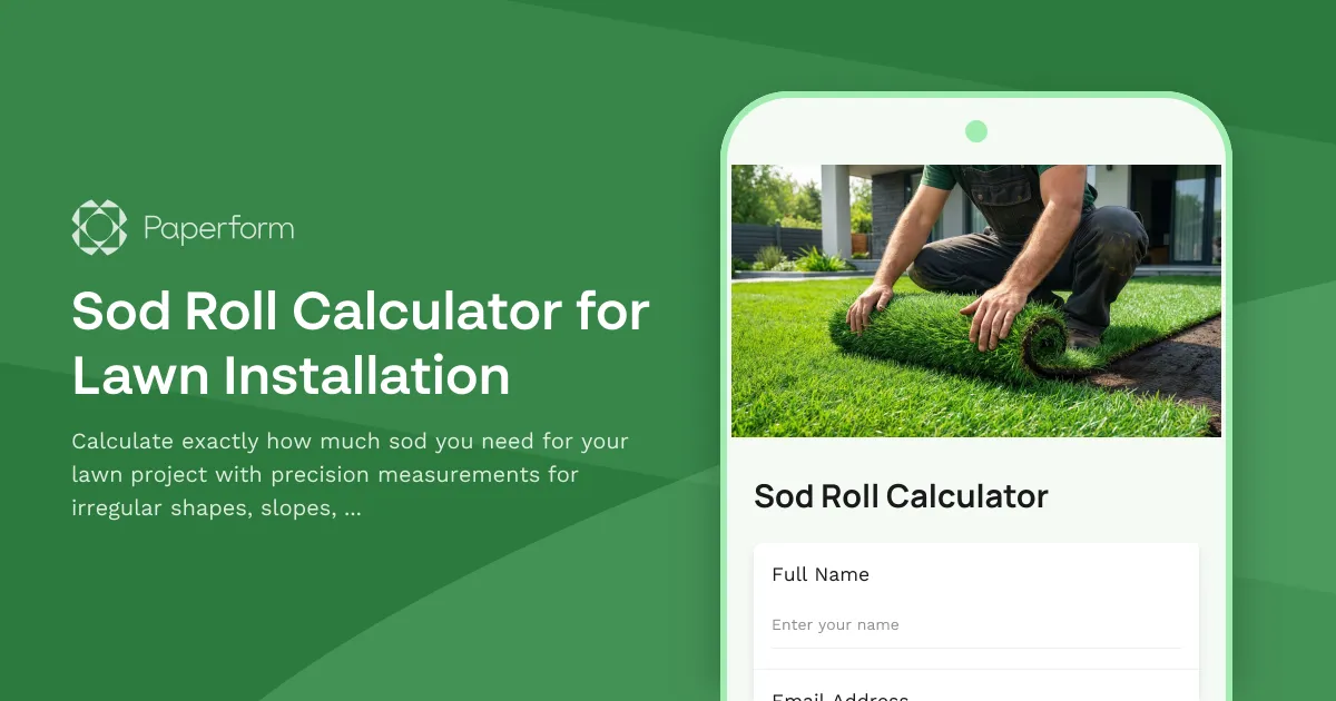 Sod Roll Calculator for Lawn Installation