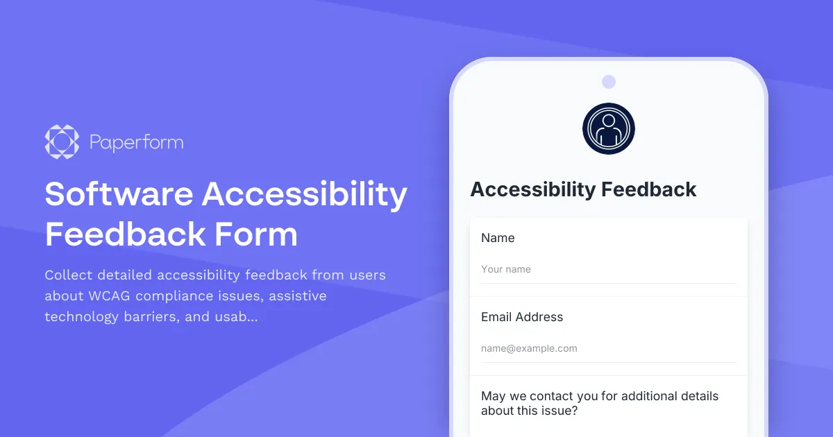 Software Accessibility Feedback Form
