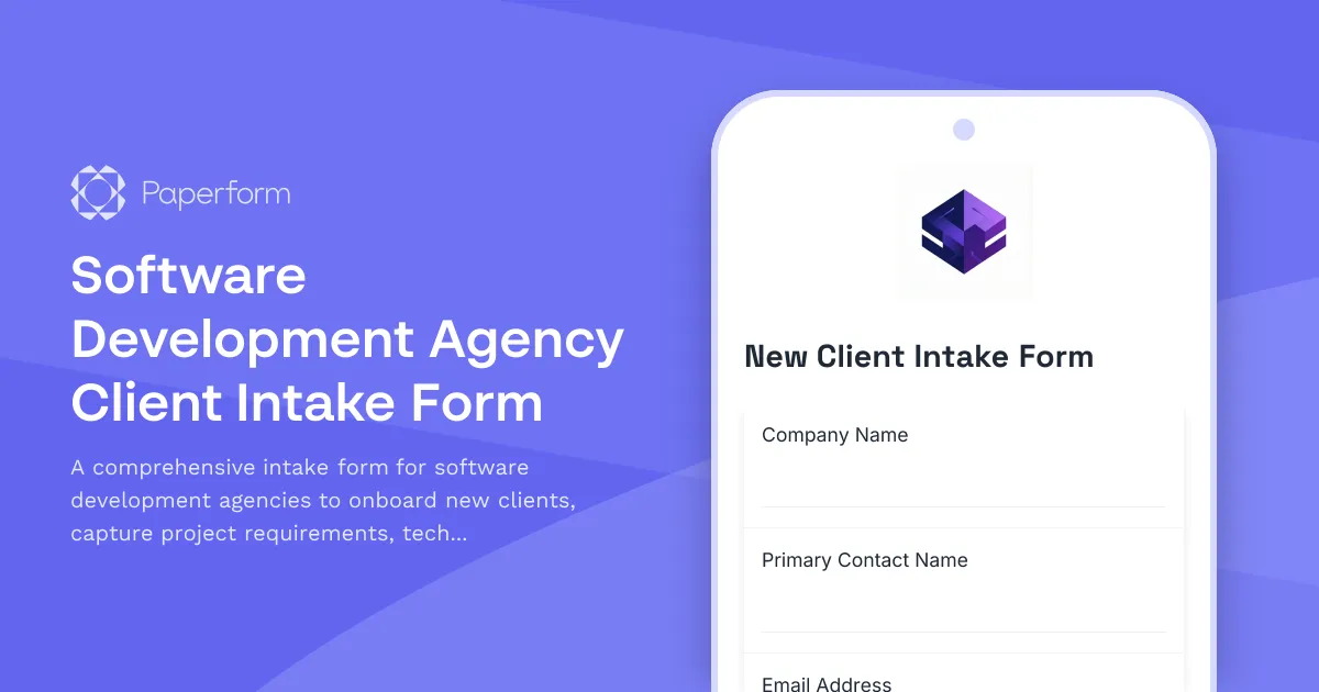 Software Development Agency Client Intake Form