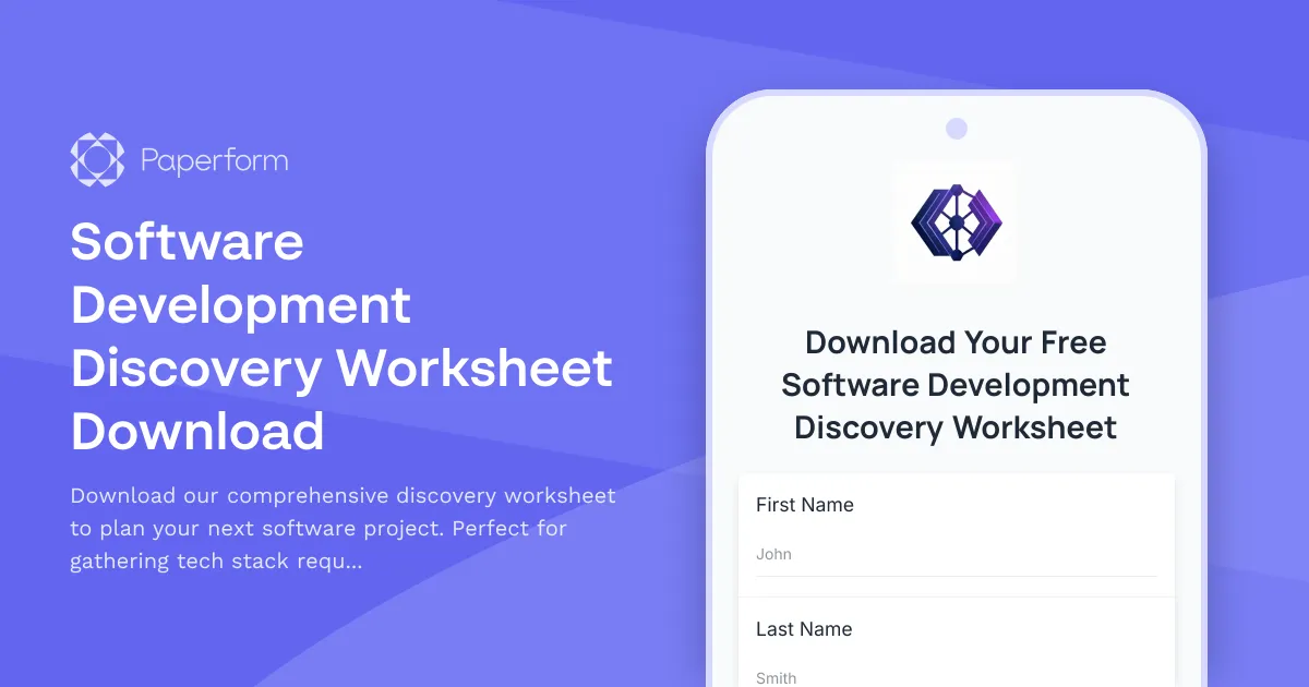 Software Development Discovery Worksheet Download
