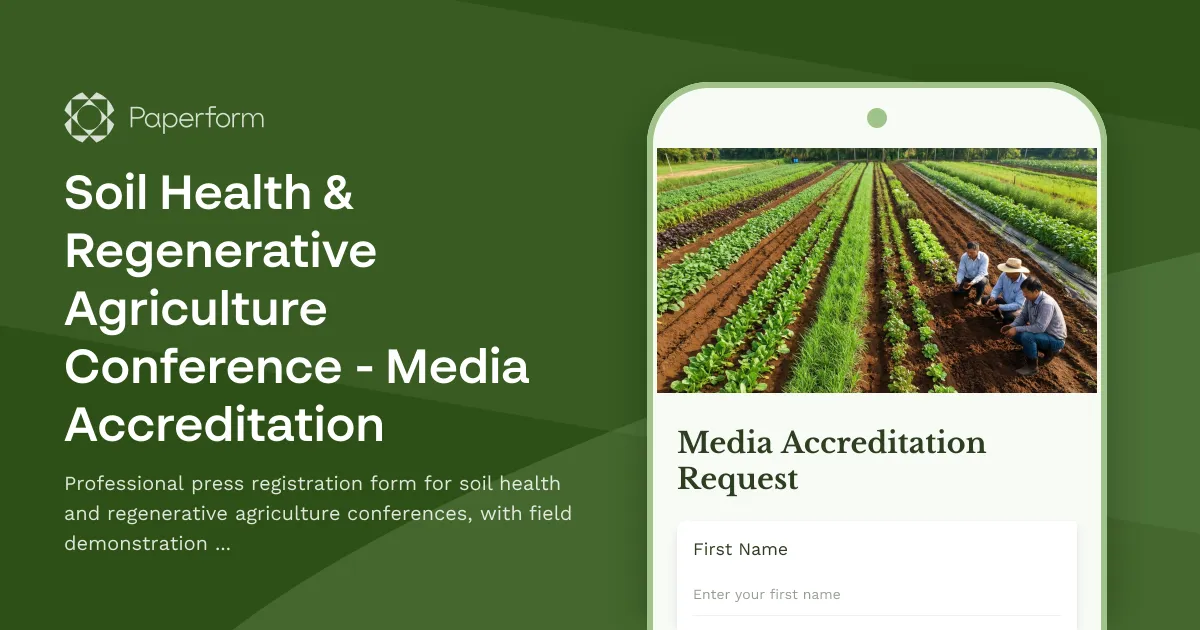 Soil Health & Regenerative Agriculture Conference - Media Accreditation