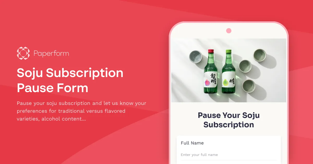 Soju Subscription Pause Form