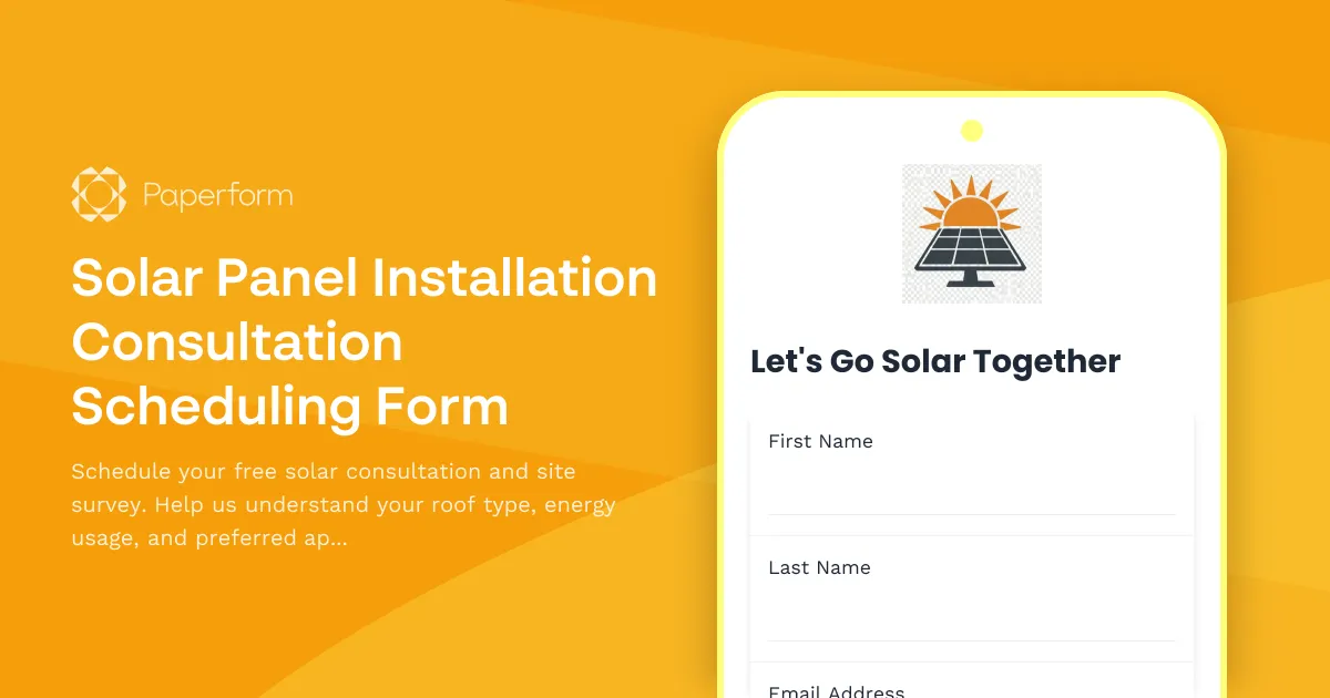 Solar Panel Installation Consultation Scheduling Form