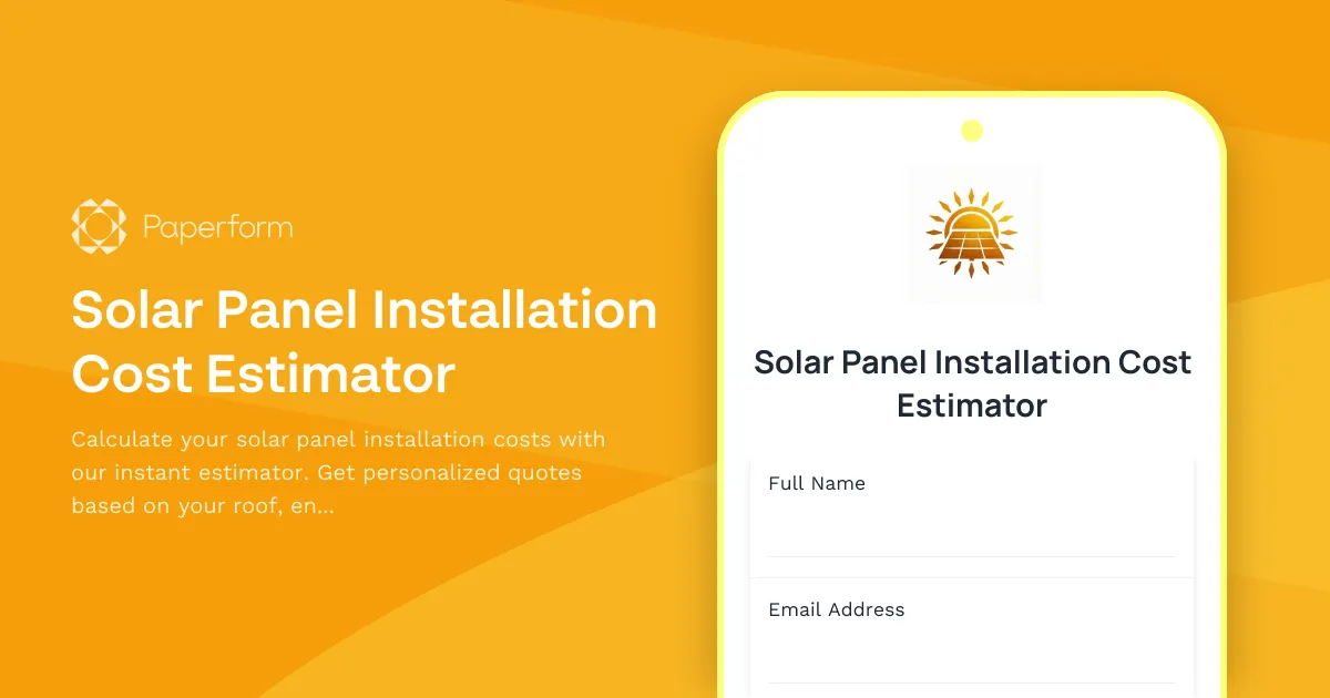 Solar Panel Installation Cost Estimator