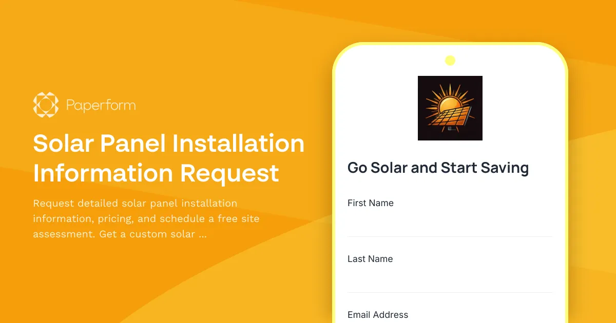 Solar Panel Installation Information Request