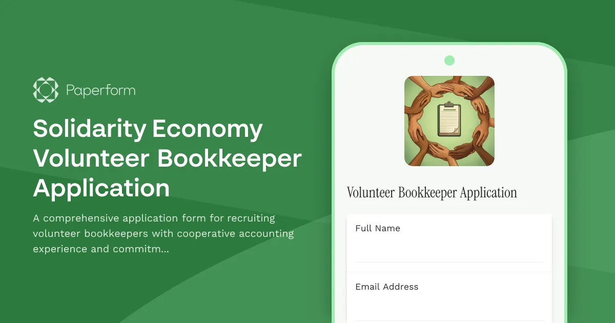 Solidarity Economy Volunteer Bookkeeper Application