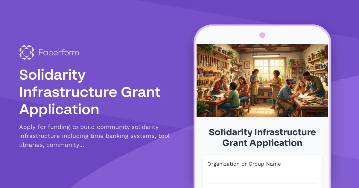 Solidarity Infrastructure Grant Application