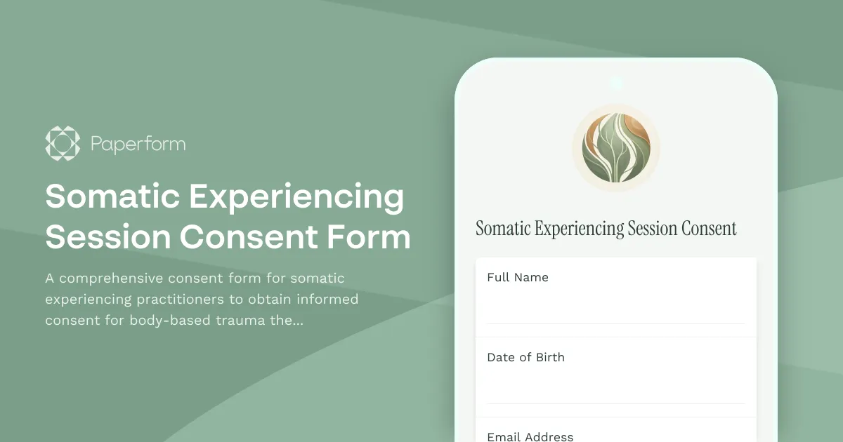 Somatic Experiencing Session Consent Form