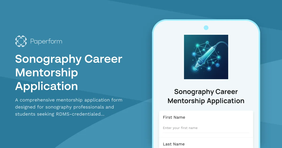 Sonography Career Mentorship Application