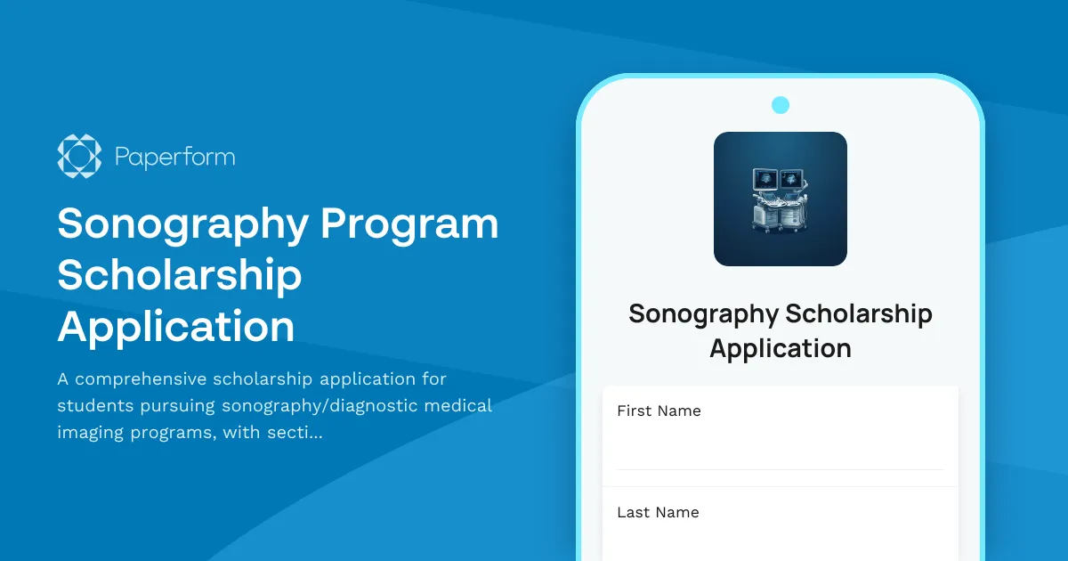 Sonography Program Scholarship Application