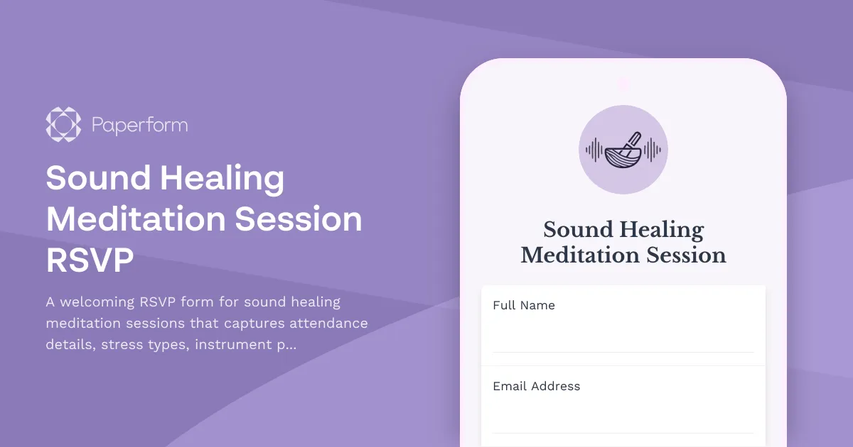 Sound Healing Meditation Session RSVP
