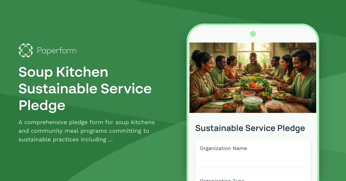 Soup Kitchen Sustainable Service Pledge