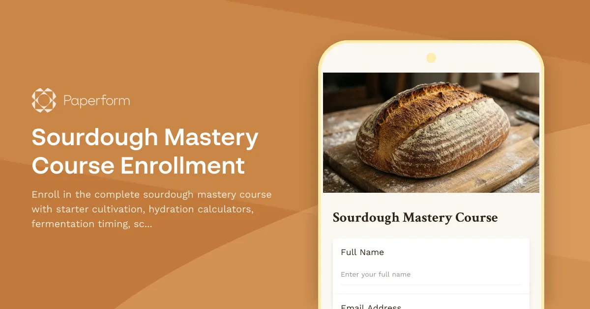 Sourdough Mastery Course Enrollment