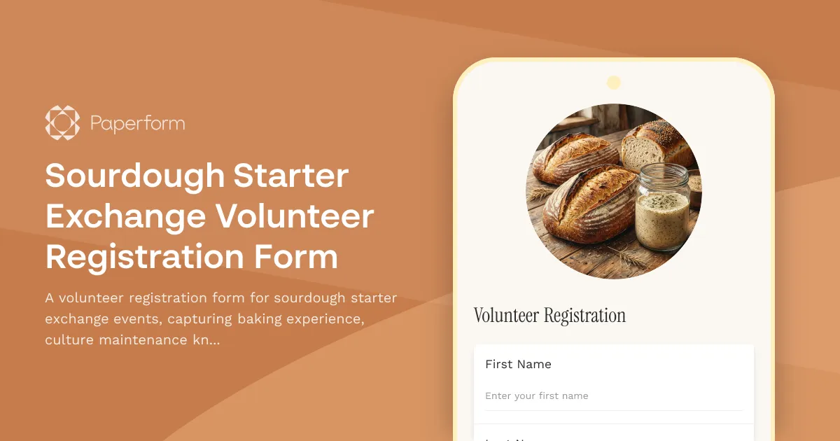 Sourdough Starter Exchange Volunteer Registration Form