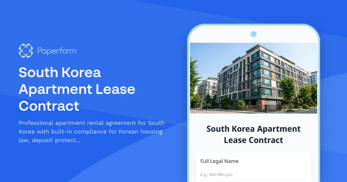 South Korea Apartment Lease Contract