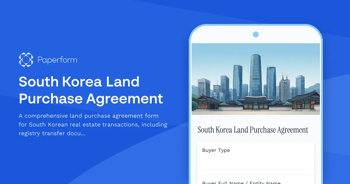 South Korea Land Purchase Agreement