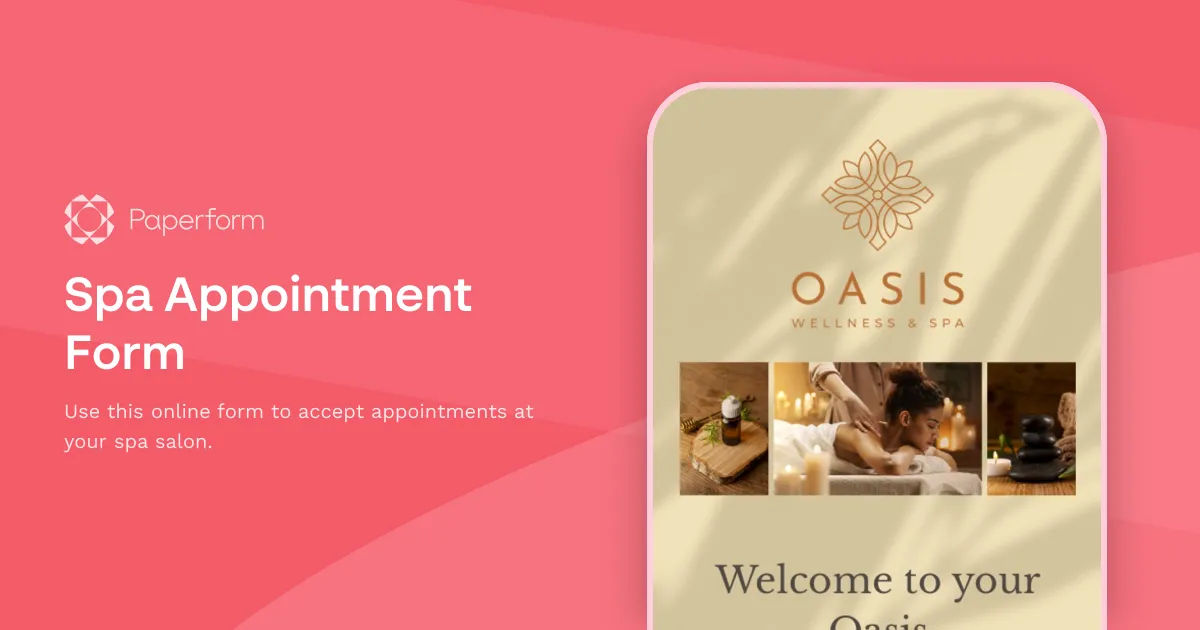 Spa Appointment Form