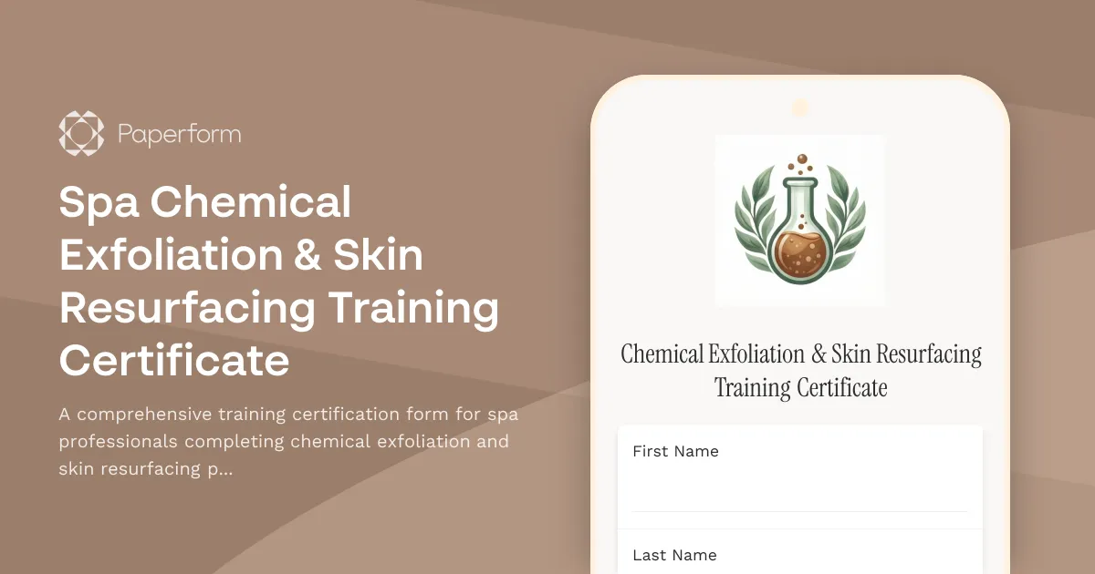 Spa Chemical Exfoliation & Skin Resurfacing Training Certificate