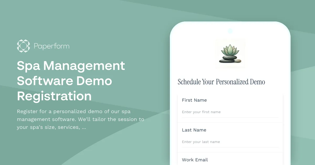 Spa Management Software Demo Registration