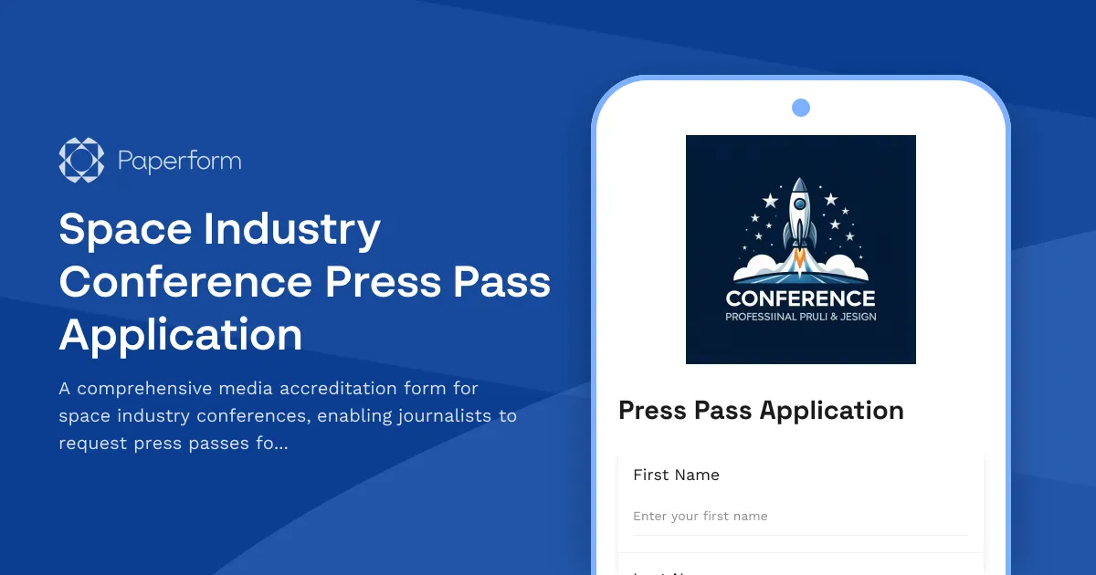 Space Industry Conference Press Pass Application