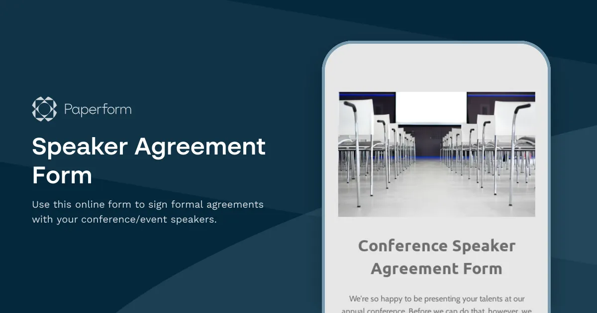 Speaker Agreement Form