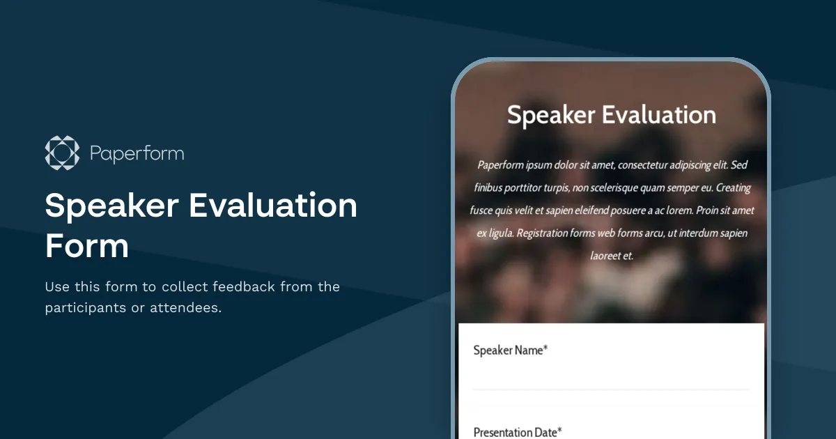 Speaker Evaluation Form