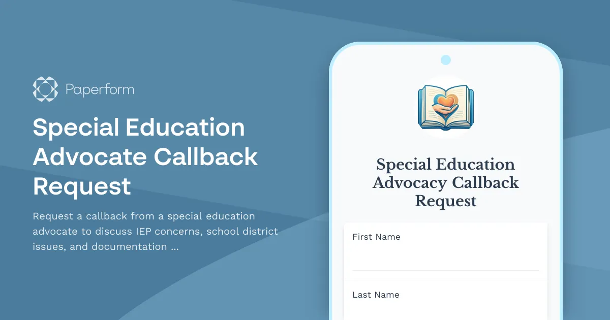 Special Education Advocate Callback Request