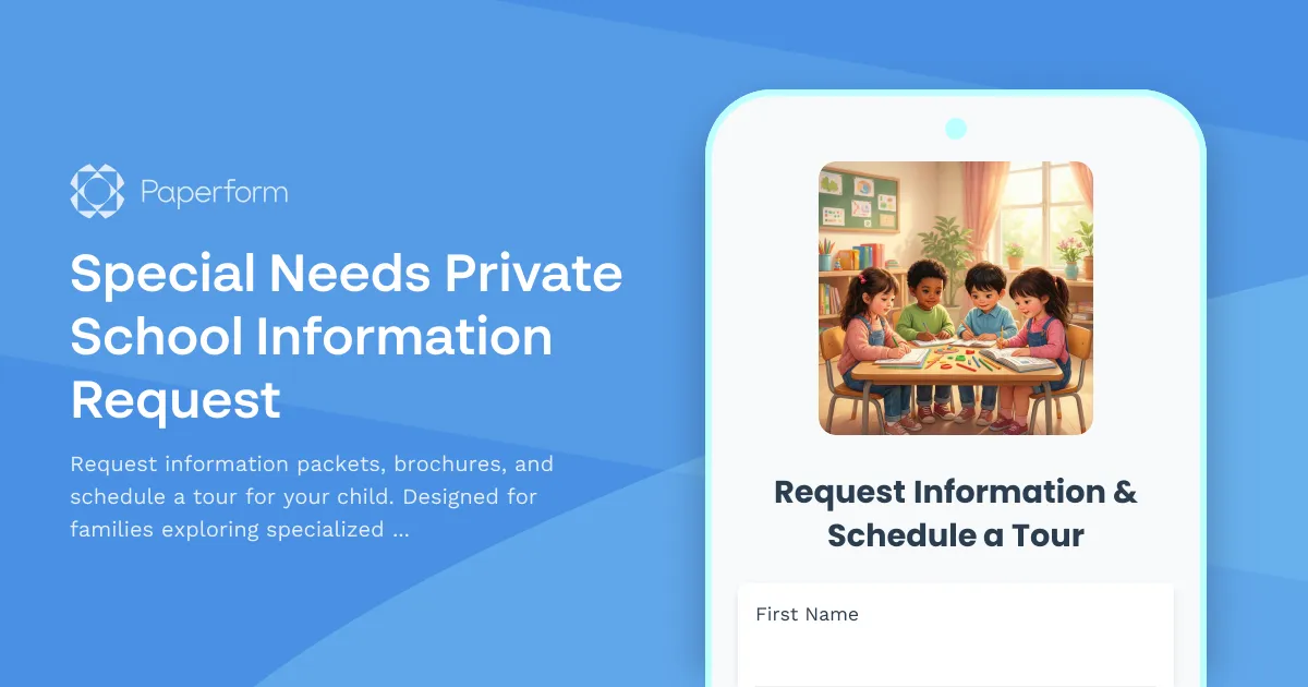 Special Needs Private School Information Request