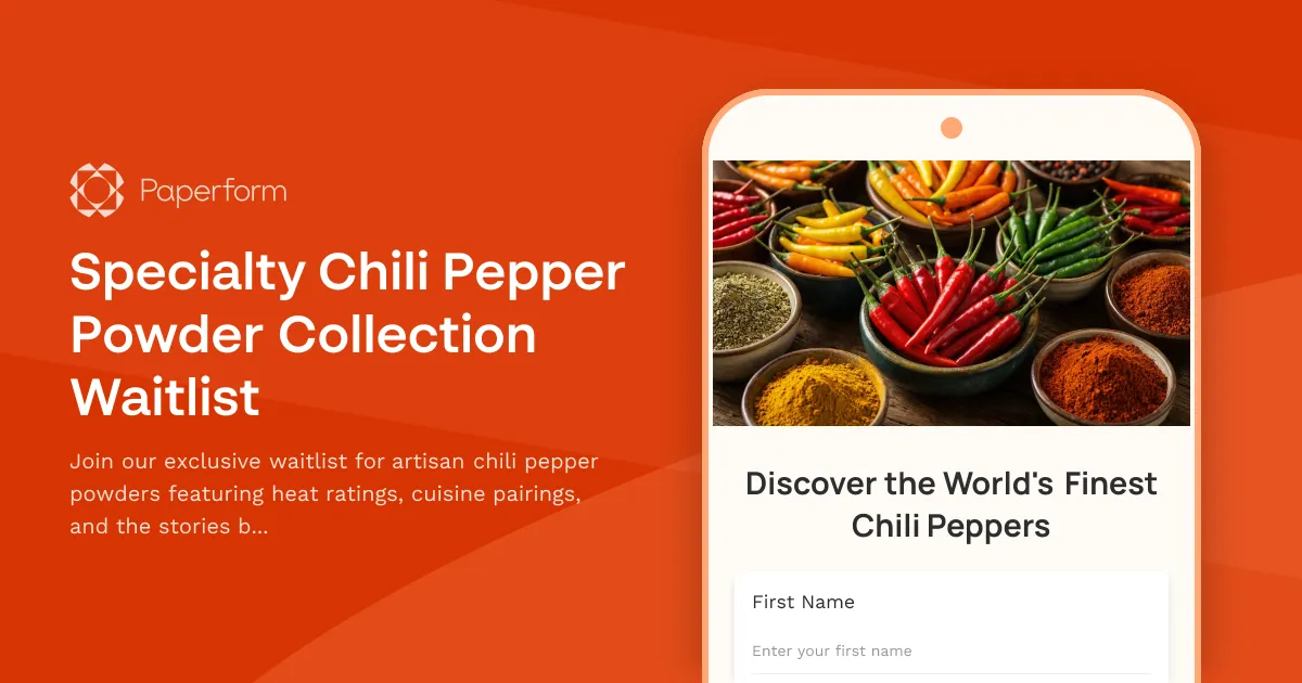 Specialty Chili Pepper Powder Collection Waitlist