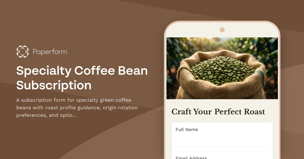 Specialty Coffee Bean Subscription