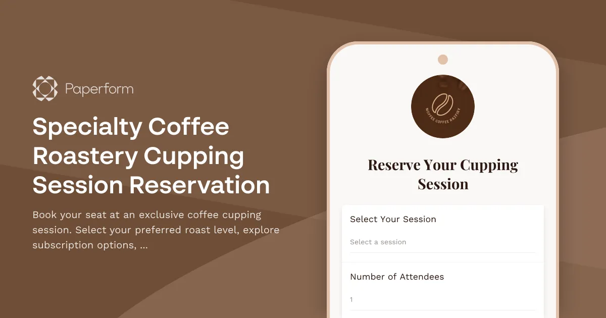 Specialty Coffee Roastery Cupping Session Reservation