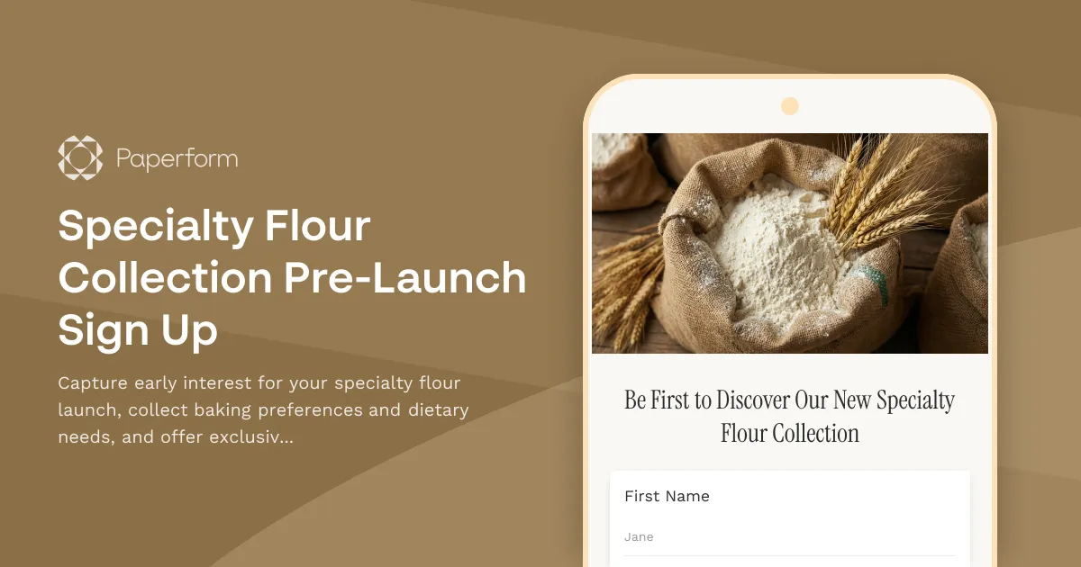 Specialty Flour Collection Pre-Launch Sign Up