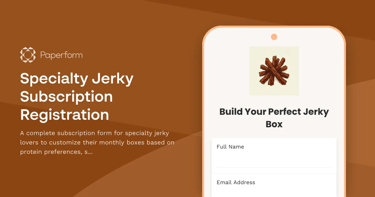 Specialty Jerky Subscription Registration