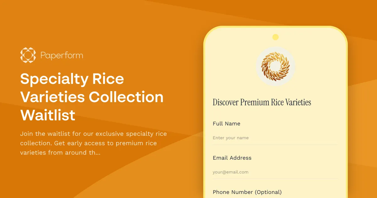 Specialty Rice Varieties Collection Waitlist