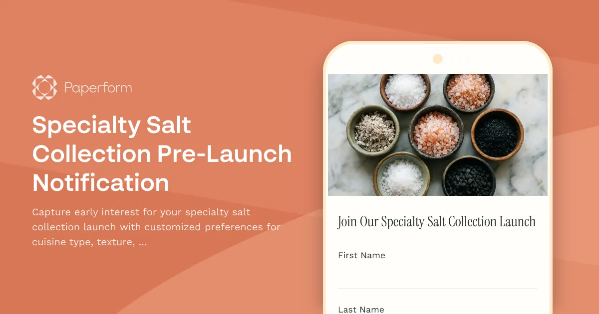 Specialty Salt Collection Pre-Launch Notification