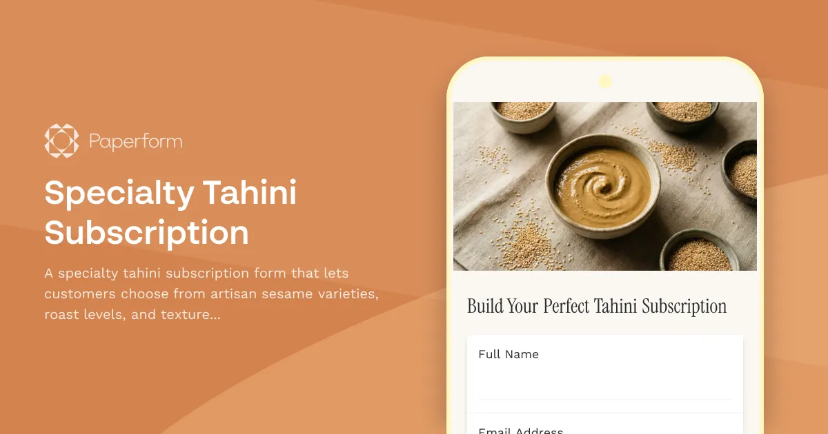 Specialty Tahini Subscription