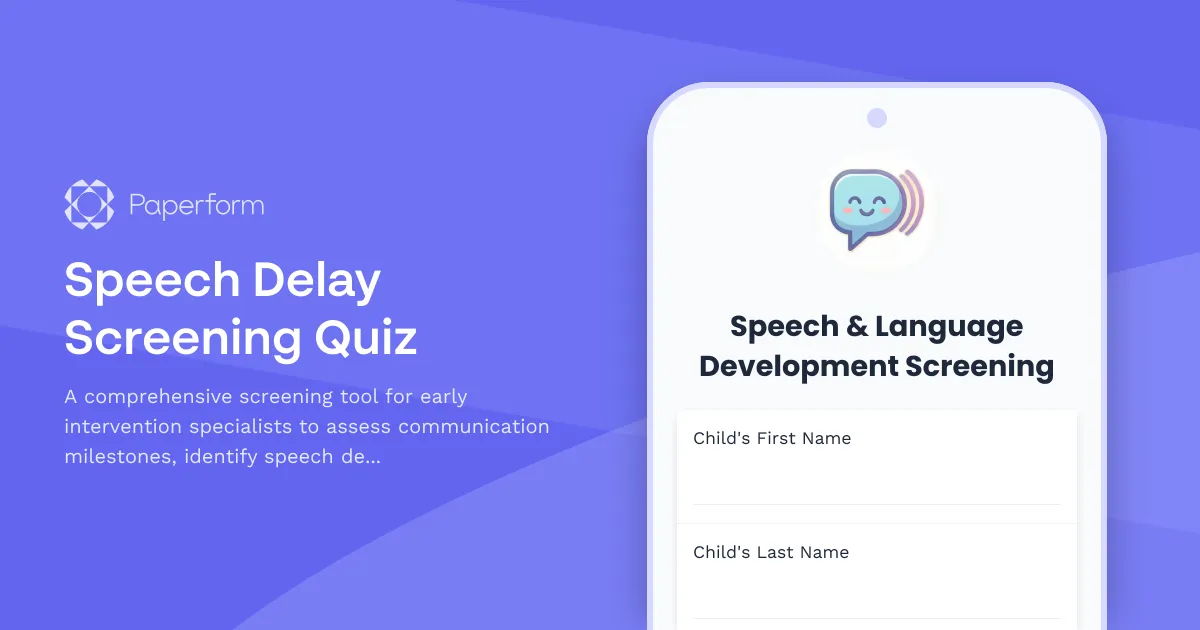 Speech Delay Screening Quiz