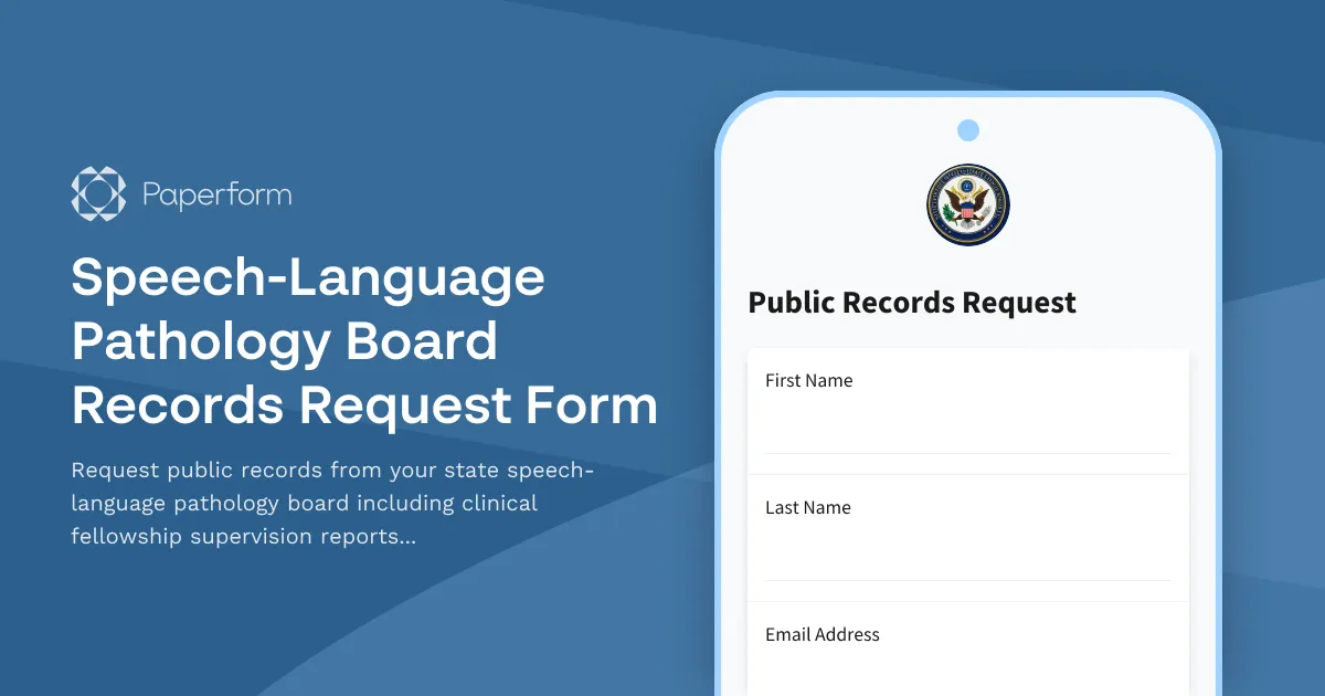 Speech-Language Pathology Board Records Request Form