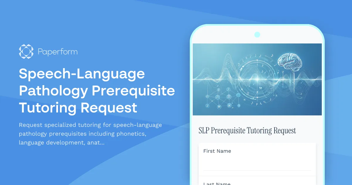 Speech-Language Pathology Prerequisite Tutoring Request