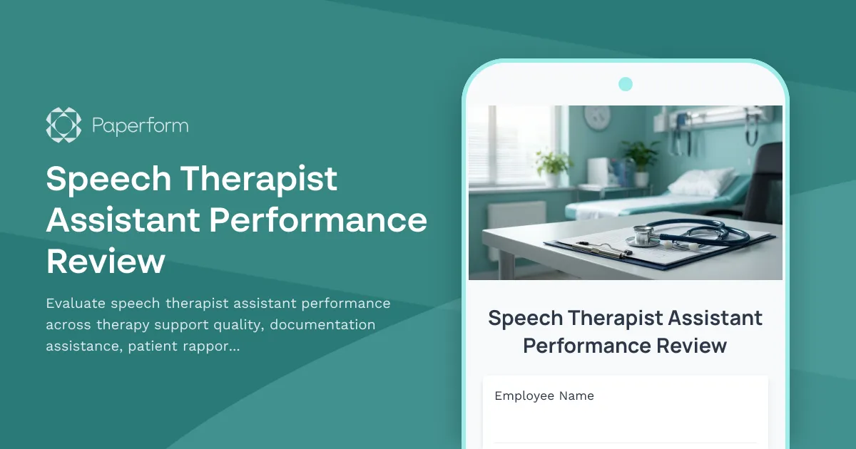 Speech Therapist Assistant Performance Review