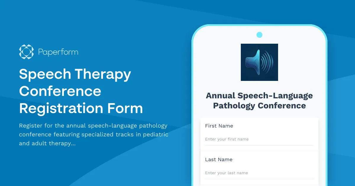 Speech Therapy Conference Registration Form