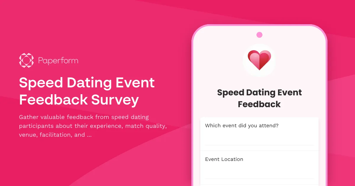 Speed Dating Event Feedback Survey