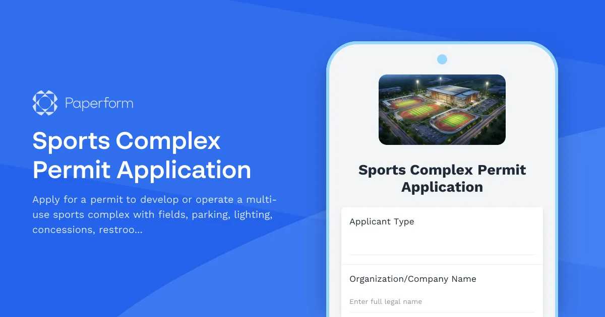 Sports Complex Permit Application