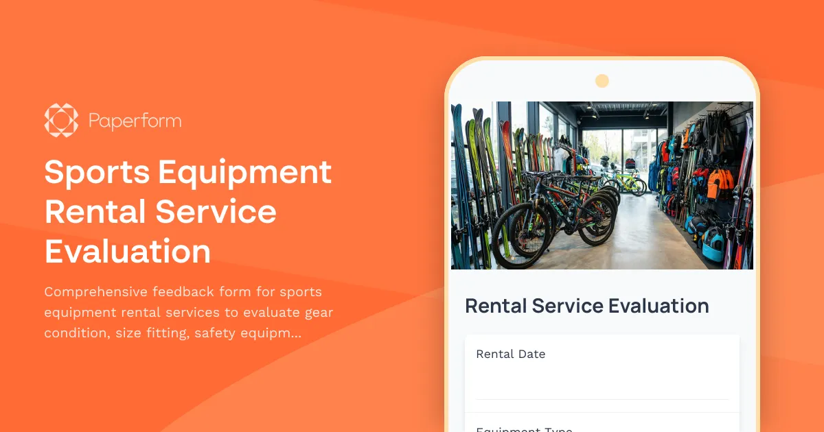 Sports Equipment Rental Service Evaluation