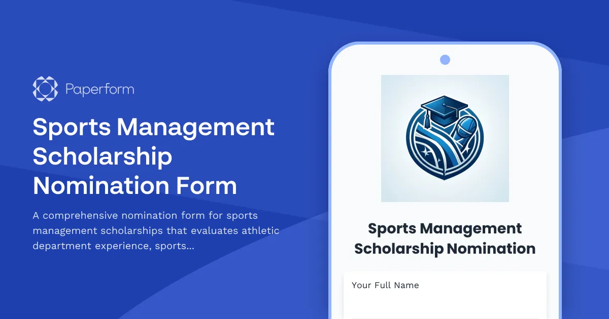 Sports Management Scholarship Nomination Form