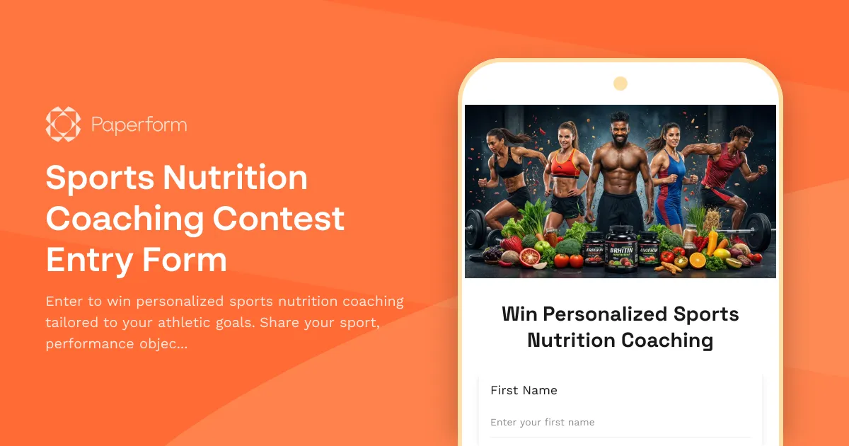 Sports Nutrition Coaching Contest Entry Form
