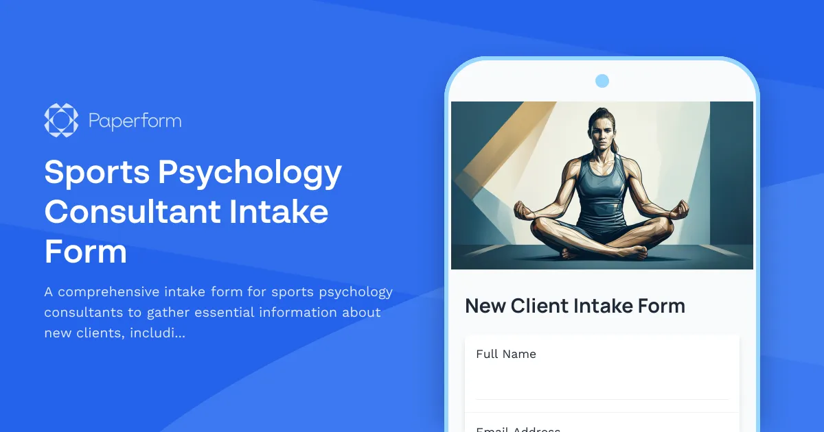 Sports Psychology Consultant Intake Form