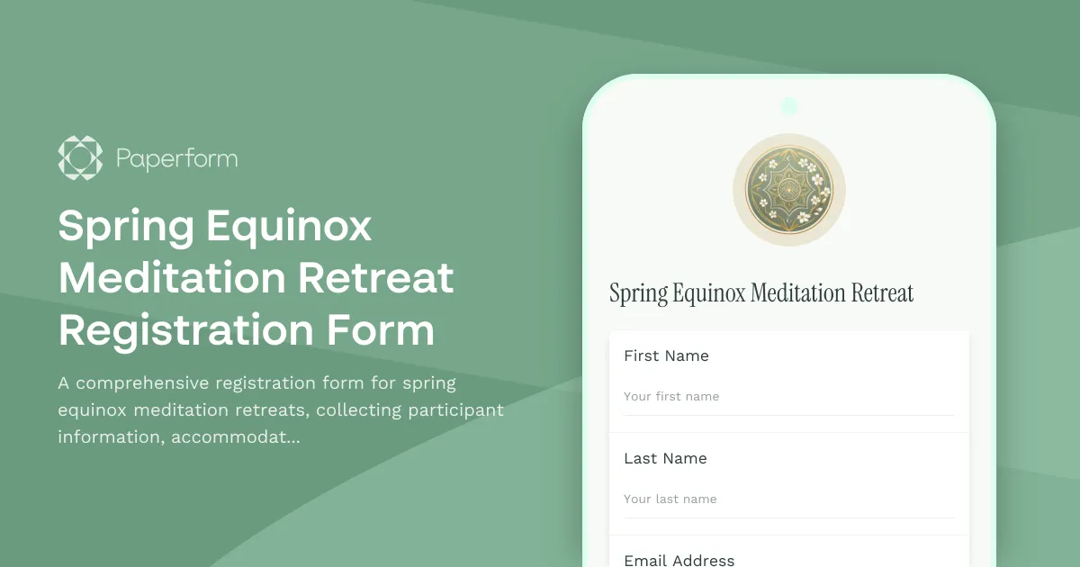 Spring Equinox Meditation Retreat Registration Form