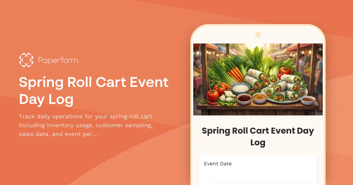 Spring Roll Cart Event Day Log